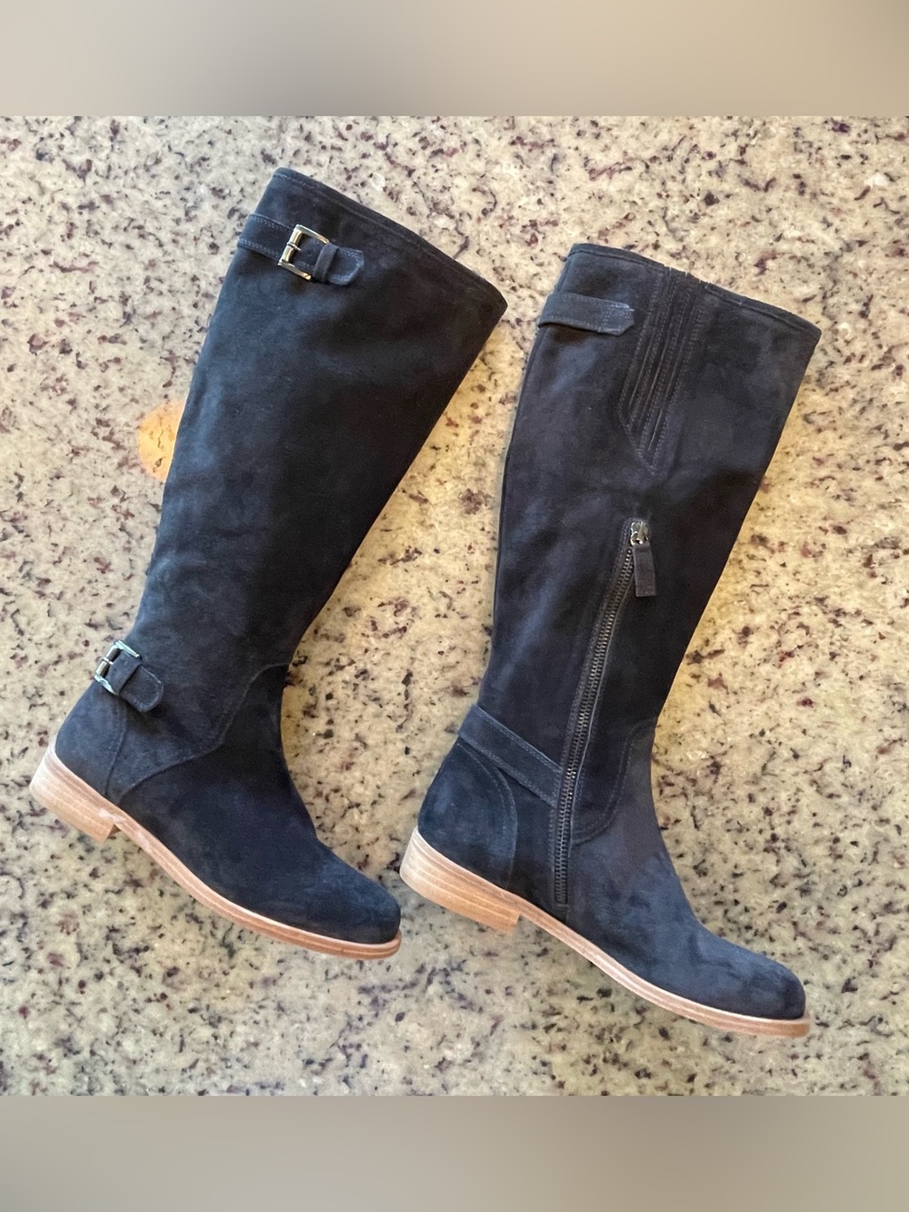 New Garnet Hill Tazia Italian Suede Riding Boots 6.5 ret. $248